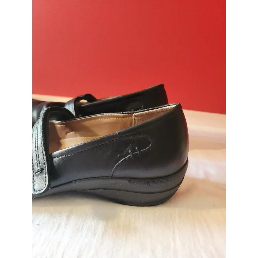 Hotter Women's u.s. 7.5 Black Leather Mary Jane Comfort Shoes Made in England